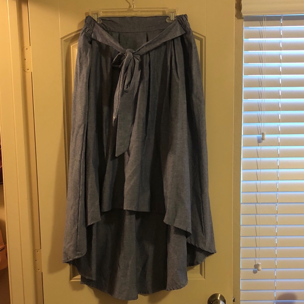 Plus size high low denim looking skirt